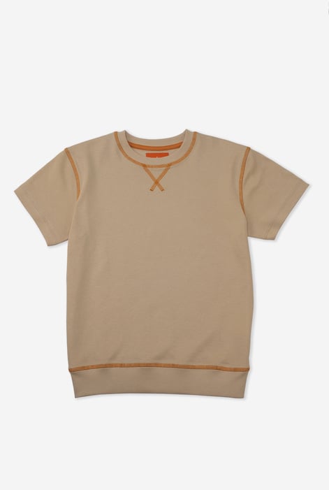 Cream Drop Shoulder T-Shirt And Cargo Shorts Set