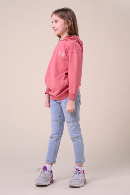 Smile Embroidery Longline Hoodie  (2yrs-9yrs)