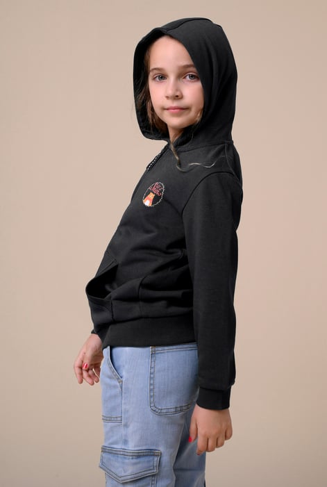 Girls Black Let It Snow Hoodie  (2yrs-9yrs)