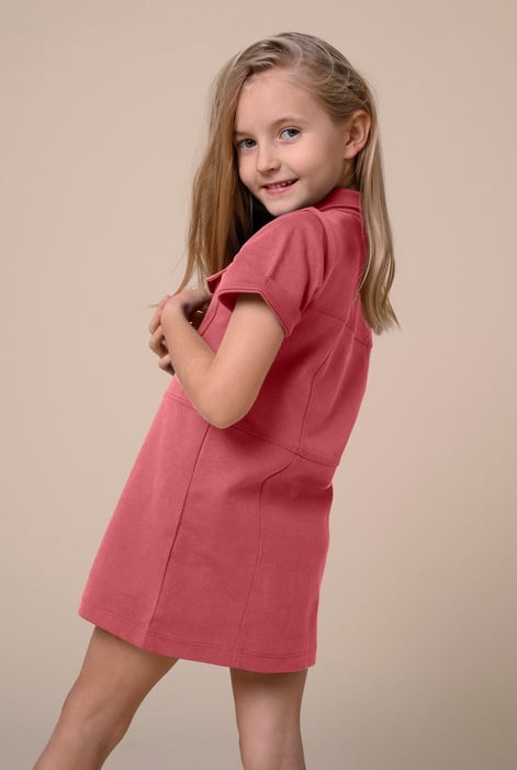 Red Utility Girls Shirt Dress (2yrs-9yrs)