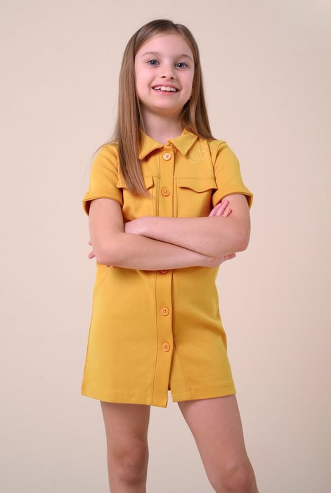 Red Utility Girls Shirt Dress (2yrs-9yrs)