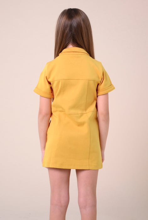 Yellow Utility Girls Shirt Dress (2yrs-9yrs)