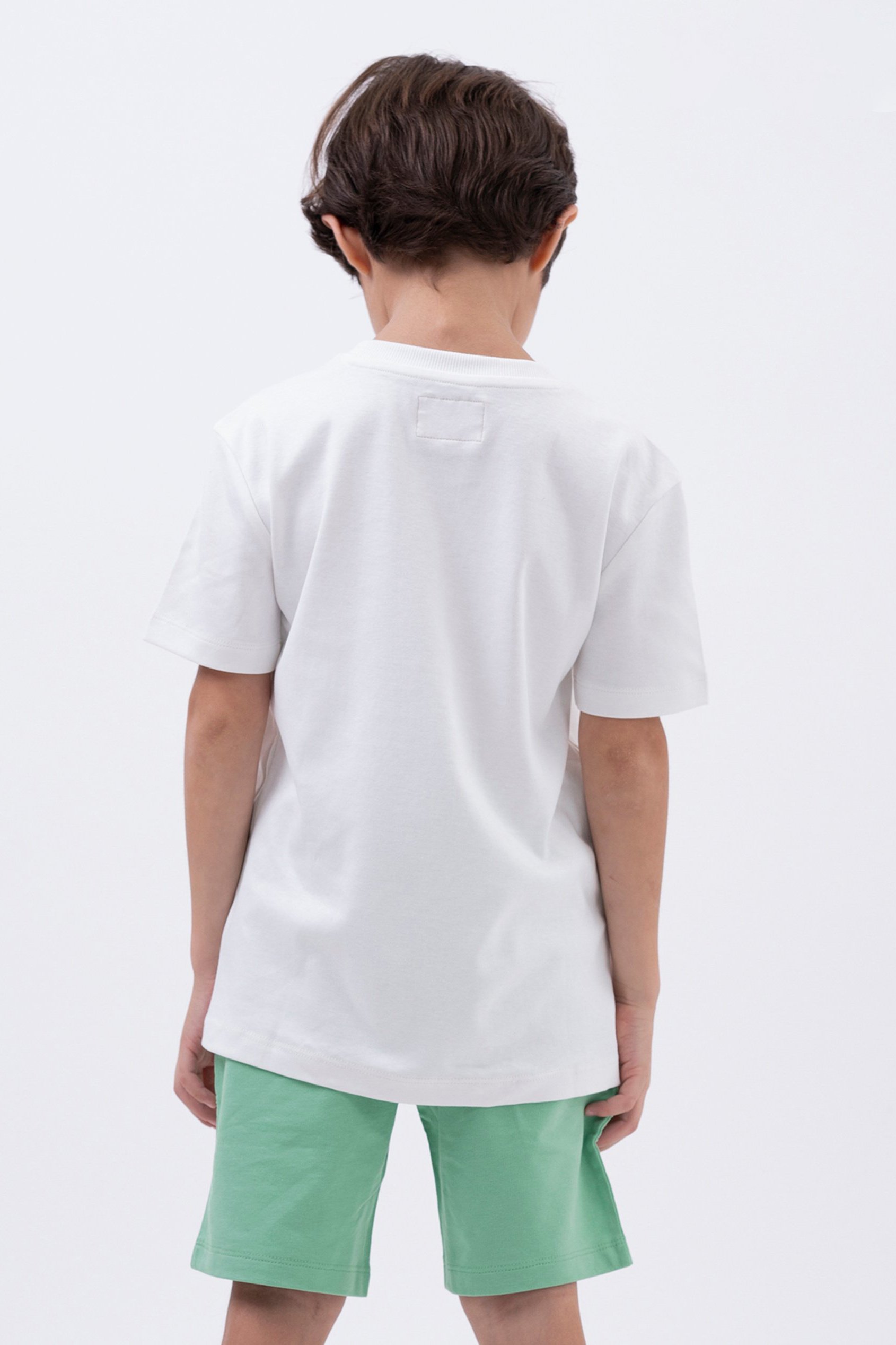 Crew Neck Shiny Printed T-Shirt