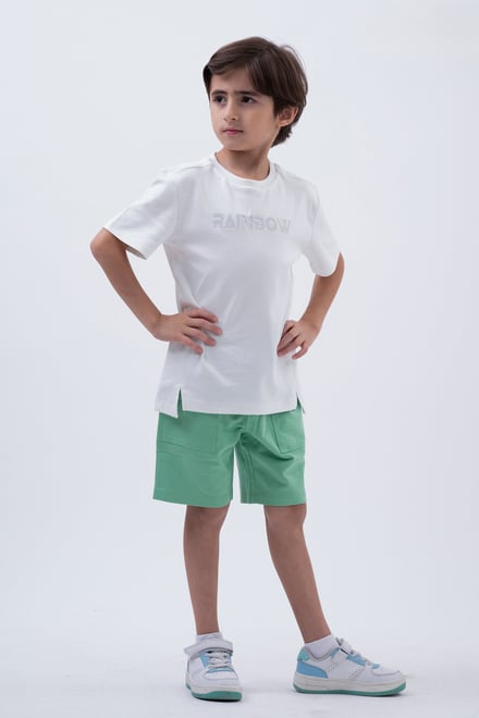 Crew Neck Shiny Printed T-Shirt