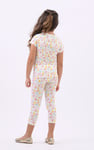 Girls Printed SS T-Shirt & Cropped Pyjama Set