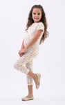 Girls Printed SS T-Shirt & Cropped Pyjama Set