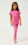 Girls Printed SS T-Shirt & Cropped Pyjama Set