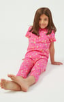 Girls Printed SS T-Shirt & Cropped Pyjama Set