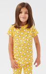 Girls Printed SS T-Shirt & Cropped Pyjama Set