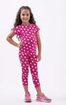Girls Printed SS T-Shirt & Cropped Pyjama Set