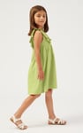 Girls Square Neck Ruffle Sleeve Dress