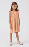Girls Square Neck Ruffle Sleeve Dress