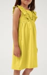 Girls Square Neck Ruffle Sleeve Dress