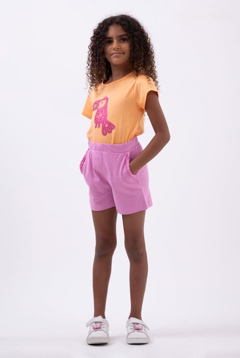 Pink Frilly Pocket Jersey Shorts