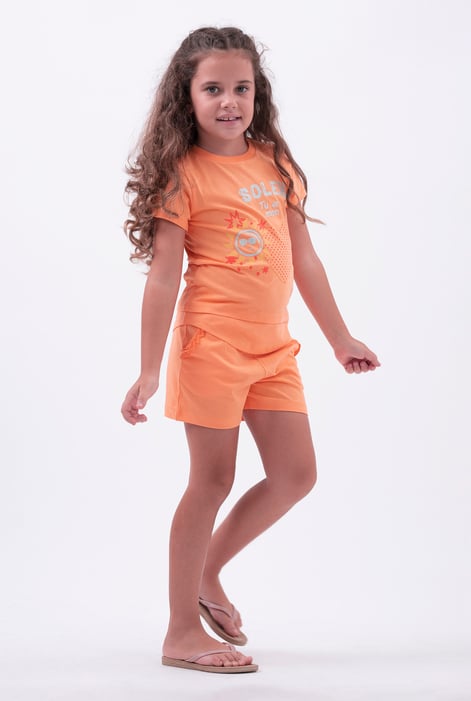 Orange Frilly Pocket Jersey Shorts