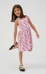 Strappy Floral Printed Jersey Dress