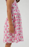 Strappy Floral Printed Jersey Dress