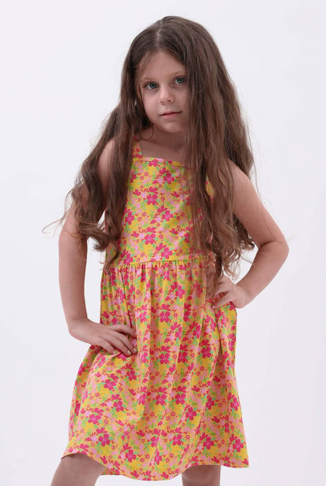 White Strappy Floral Printed Jersey Dress