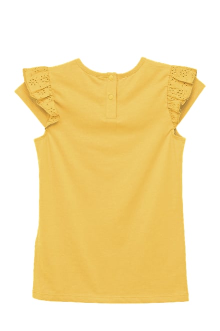 Girls Top With Broderie Ruffle