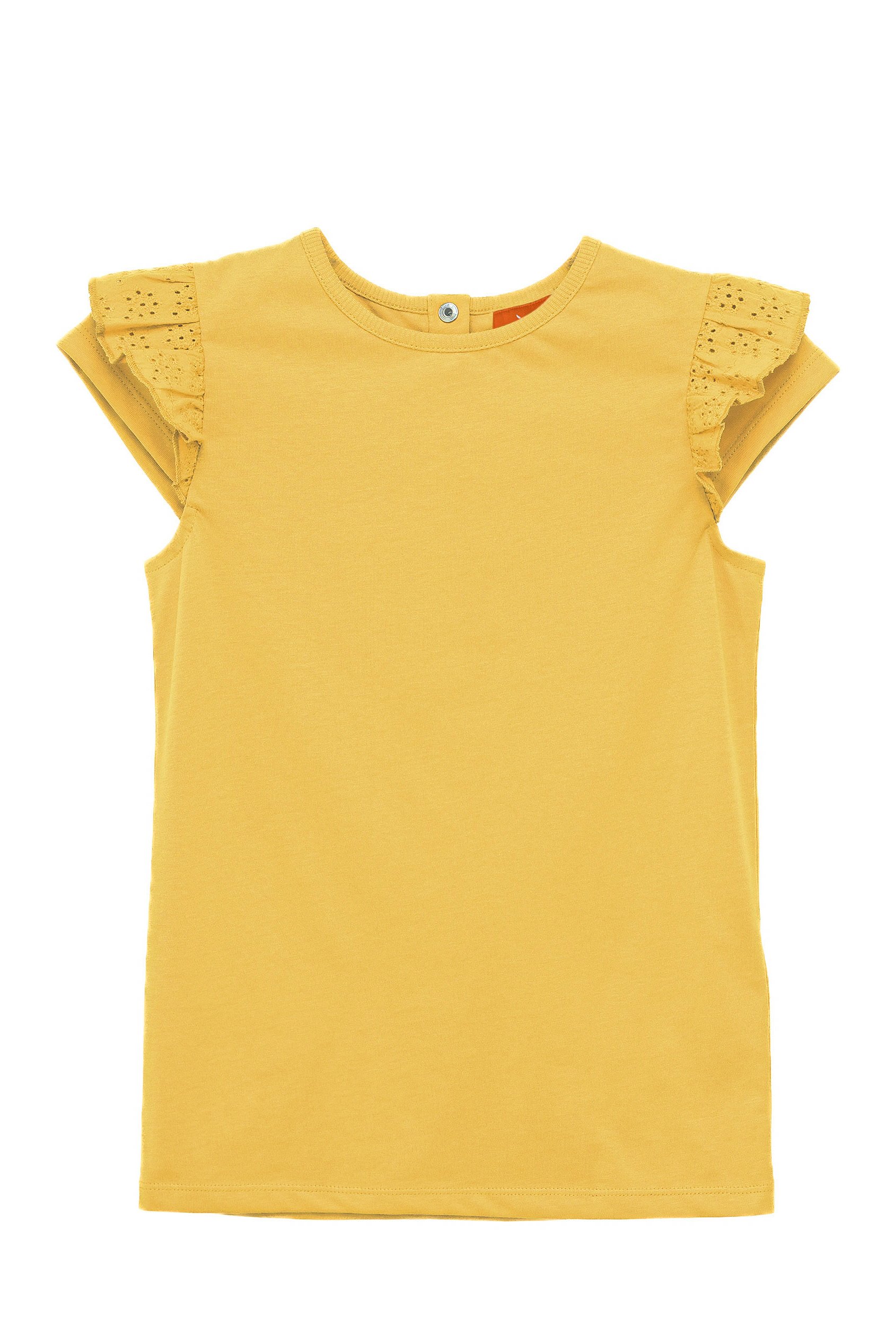 Girls Top With Broderie Ruffle