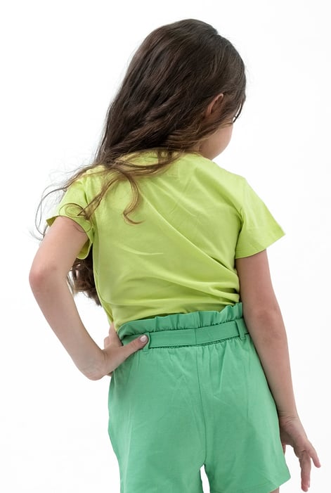 Green Double Layer Sunny Glitter Printed T-Shirt
