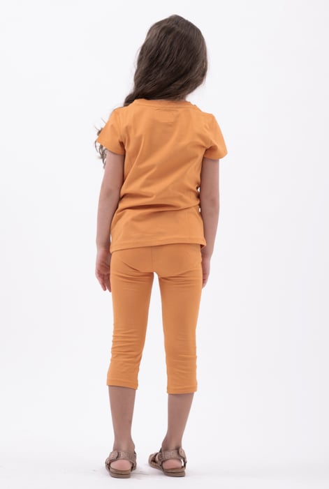 Orange Chill Pineapple Print T-Shirt & Cropped Legging Set