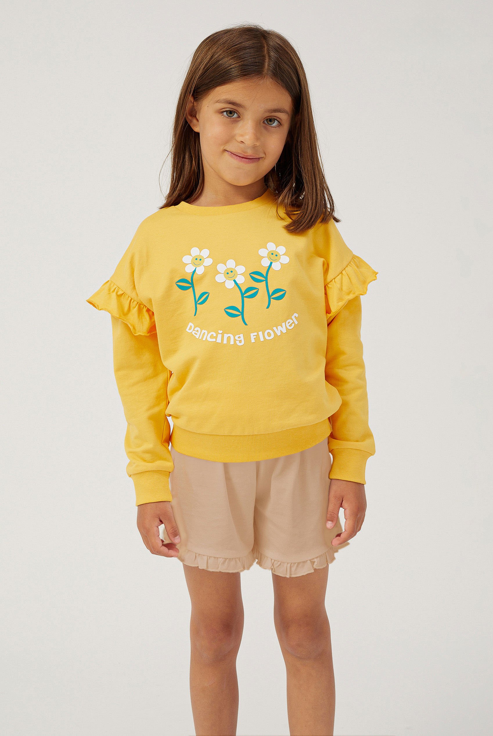 Enorsia Girls Cream Frill Jersey Shorts - Uk 12/18 Mths