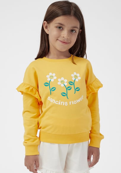 Girls Chest Print Sweatshirt