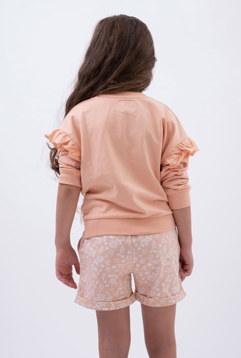Girls Pink Chest Print Sweatshirt