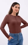 Zip Front Crew Neck T-Shirt