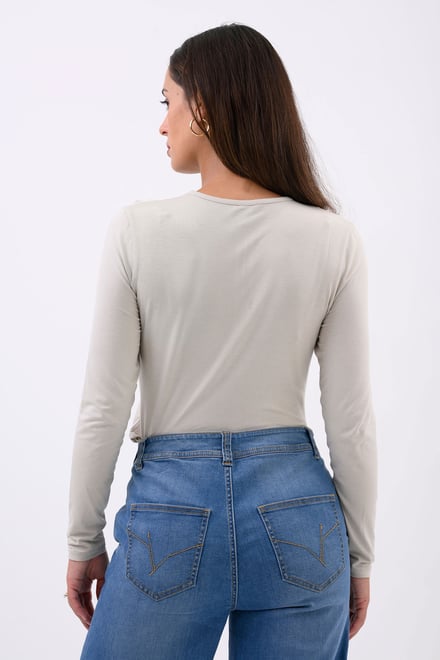 Zip Front Crew Neck T-Shirt