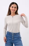 Zip Front Crew Neck T-Shirt