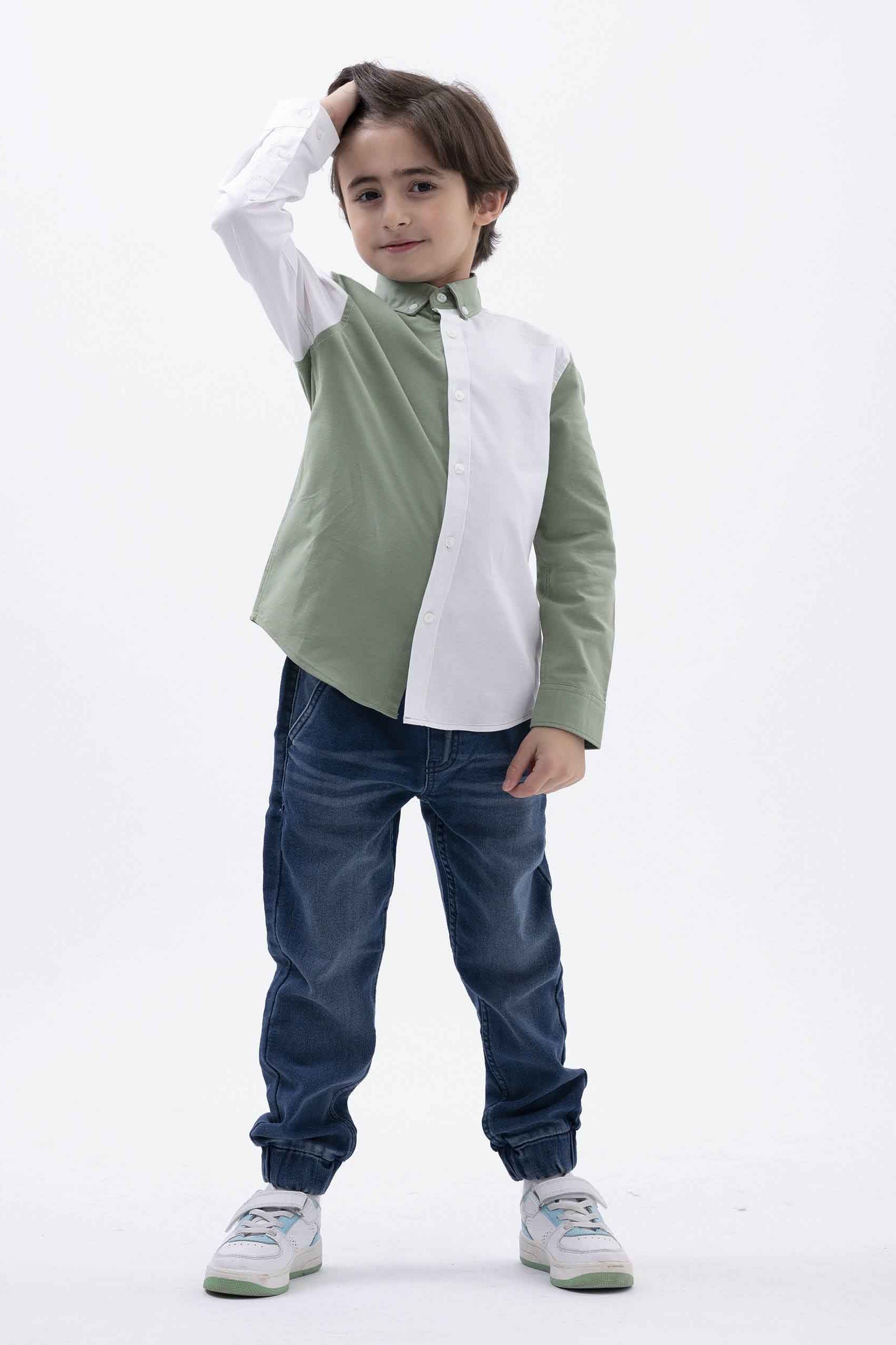 Boys LS Colourblock Shirt (3-14 yrs)