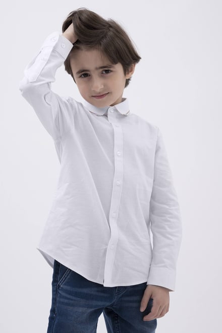Woven Tipped Collar Shirt (3-14yrs)