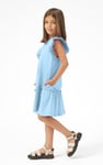 Girls Ruffle Sleeve Jersey Dress