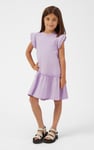 Girls Ruffle Sleeve Jersey Dress