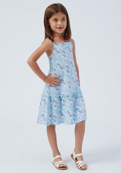 Girls Sleeveless Tiered Jersey Dress