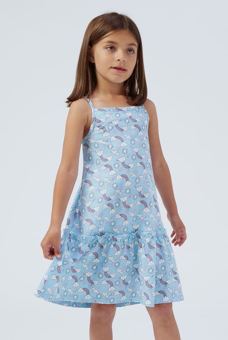 Girls Purple Sleeveless Tiered Jersey Dress