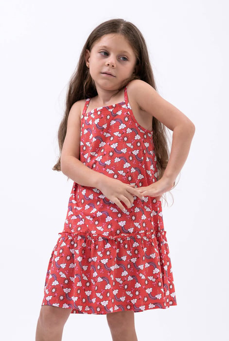 Girls Purple Sleeveless Tiered Jersey Dress