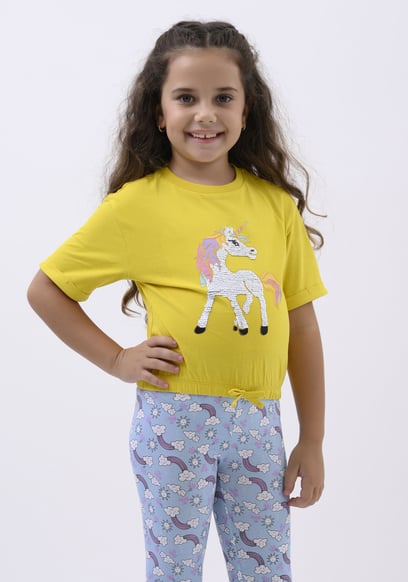 Girls Reversible Sequin Unicorn T-Shirt (12/18mths-6/7yrs)