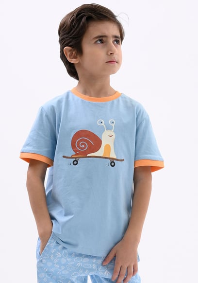 Boys Snail Print SS T-Shirt (3yrs-9yrs)