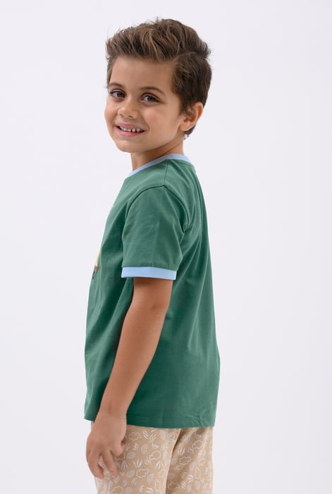 Boys Green Snail Print SS T-Shirt (3yrs-9yrs)