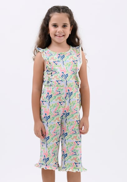 Girls Rainbow Fluid Print Jumpsuit (12/18mths-6/7yrs)