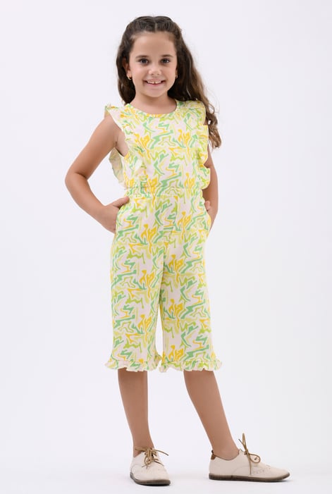 Girls Pink Rainbow Fluid Print Jumpsuit (12/18mths-6/7yrs)
