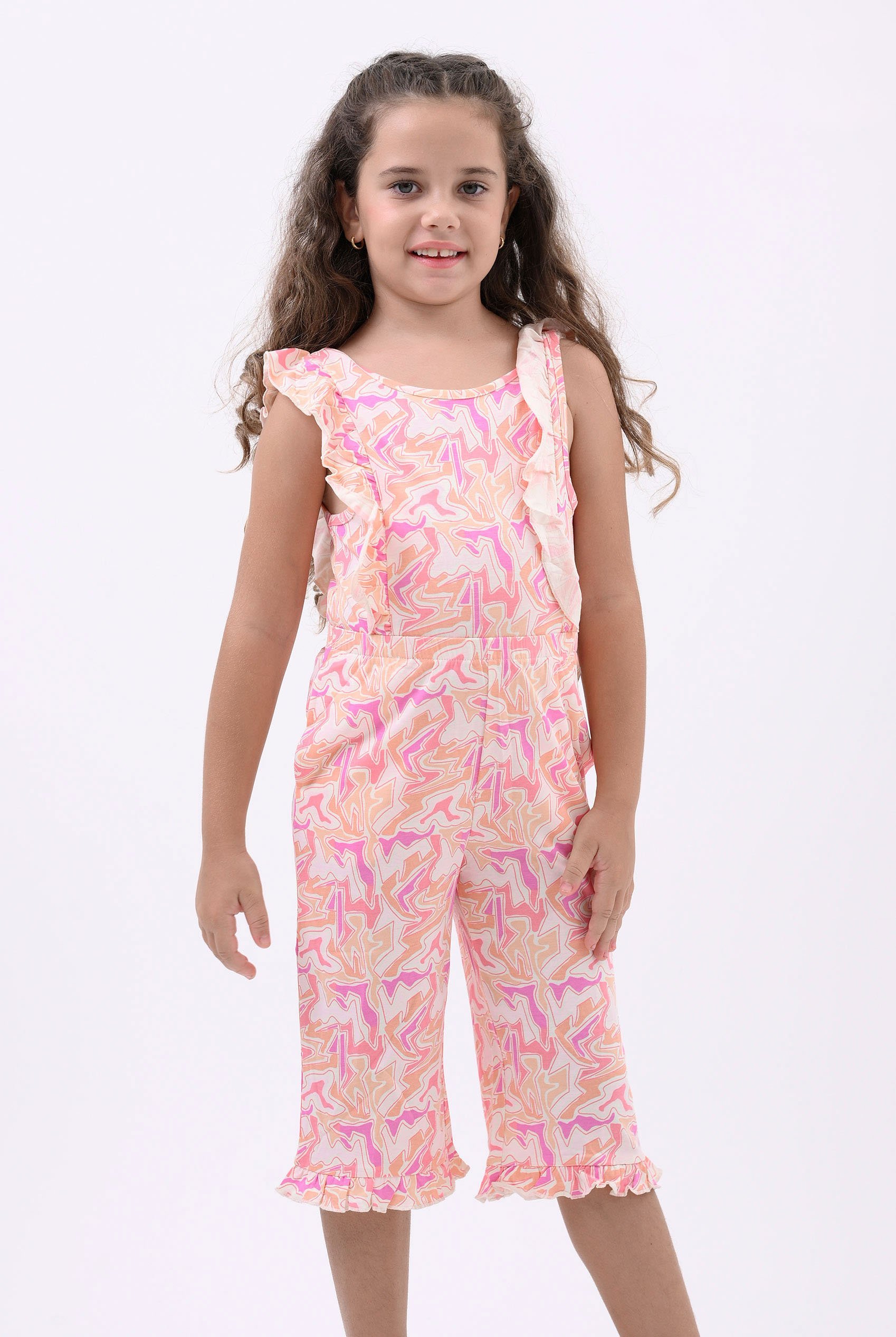 Enorsia Girls Pink Rainbow Fluid Print Jumpsuit (12/18Mths-6/7Yrs) - Uk 12/18 Mths