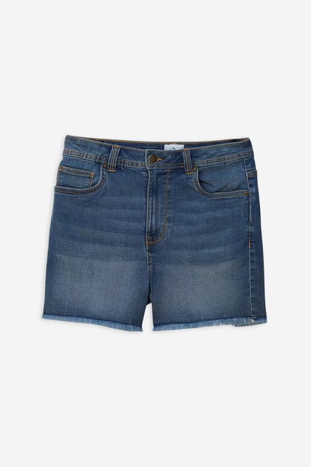 Raw Hem Skinny Denim Shorts