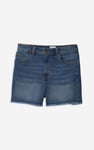 Raw Hem Skinny Denim Shorts