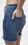 Raw Hem Skinny Denim Shorts