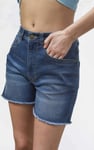 Raw Hem Skinny Denim Shorts