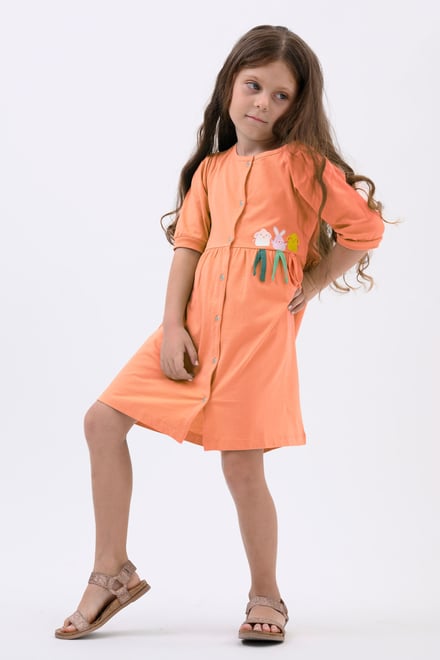 Girls Little Rabbit Puff Sleeve Dress  (12/18mths-6/7yrs)
